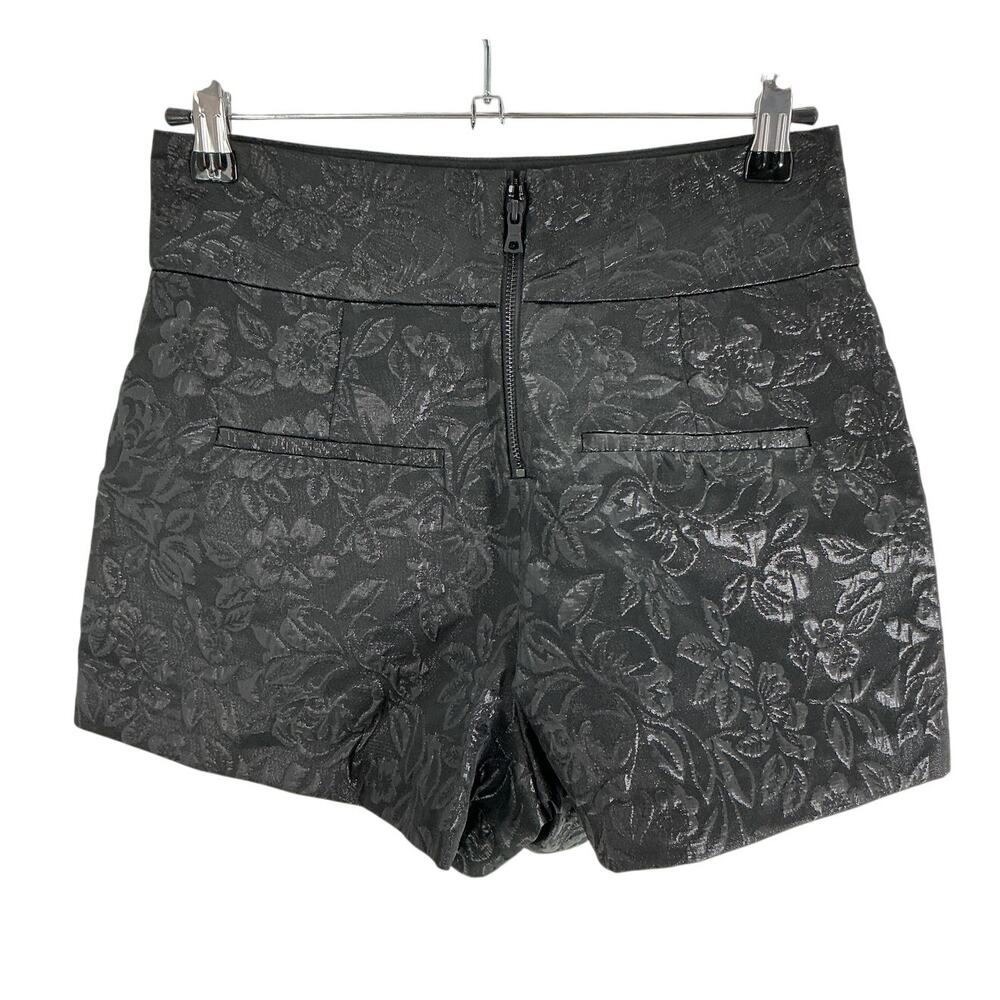 Olivia Jacquard Black Donald Shorts Size 2 - Picture 3 of 4